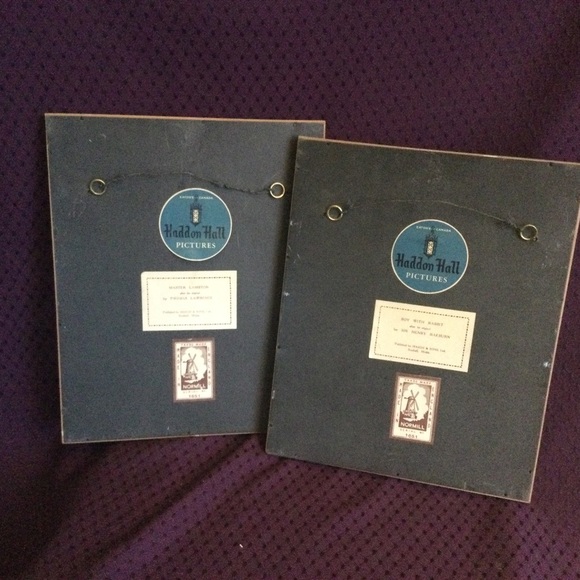 2 Vintage Framed Prints Haddon Hall England Boy With Rabbit Master Lambton - Picture 3 of 10